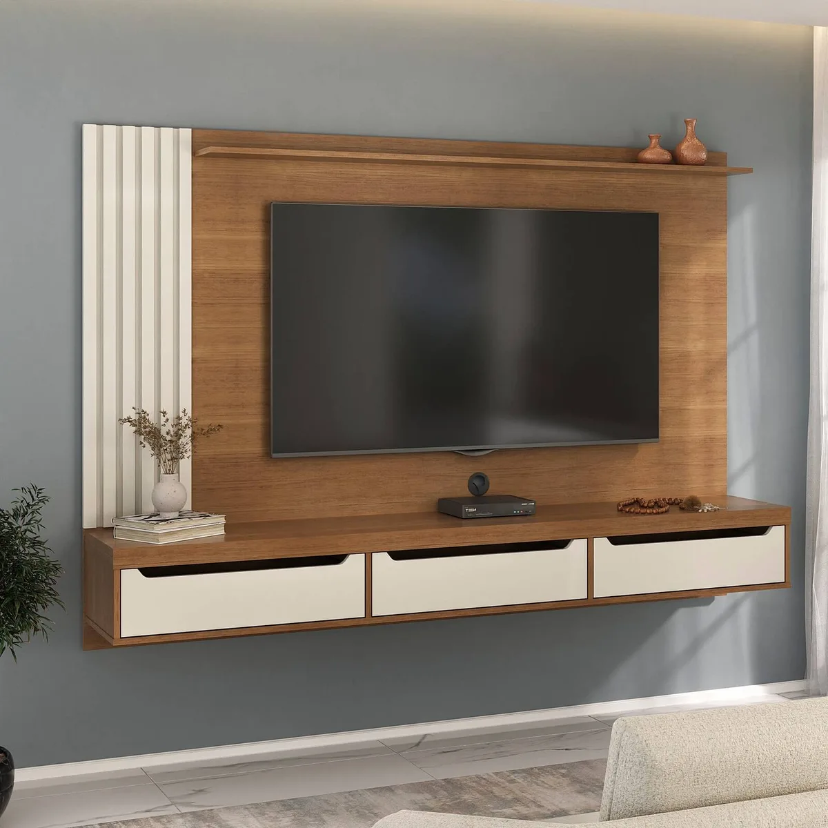 Painel Presence para TV até 75 polegadas - Cinamomo C / Off White