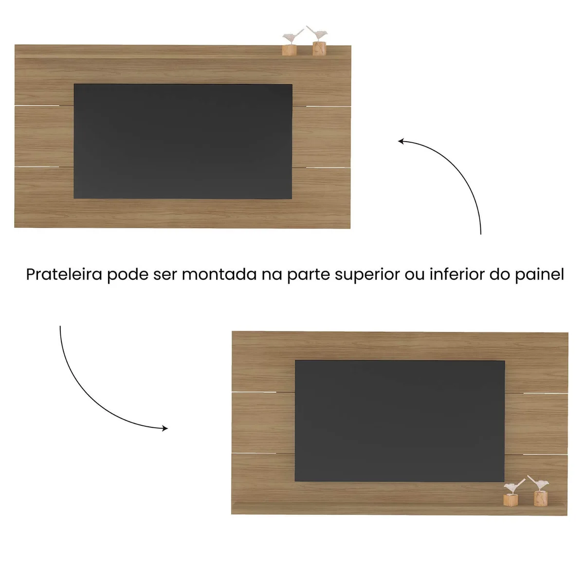 Painel Slim - Carvalho para TV até 60 polegadas - 2 - Móveis Curitiba | Moveirama