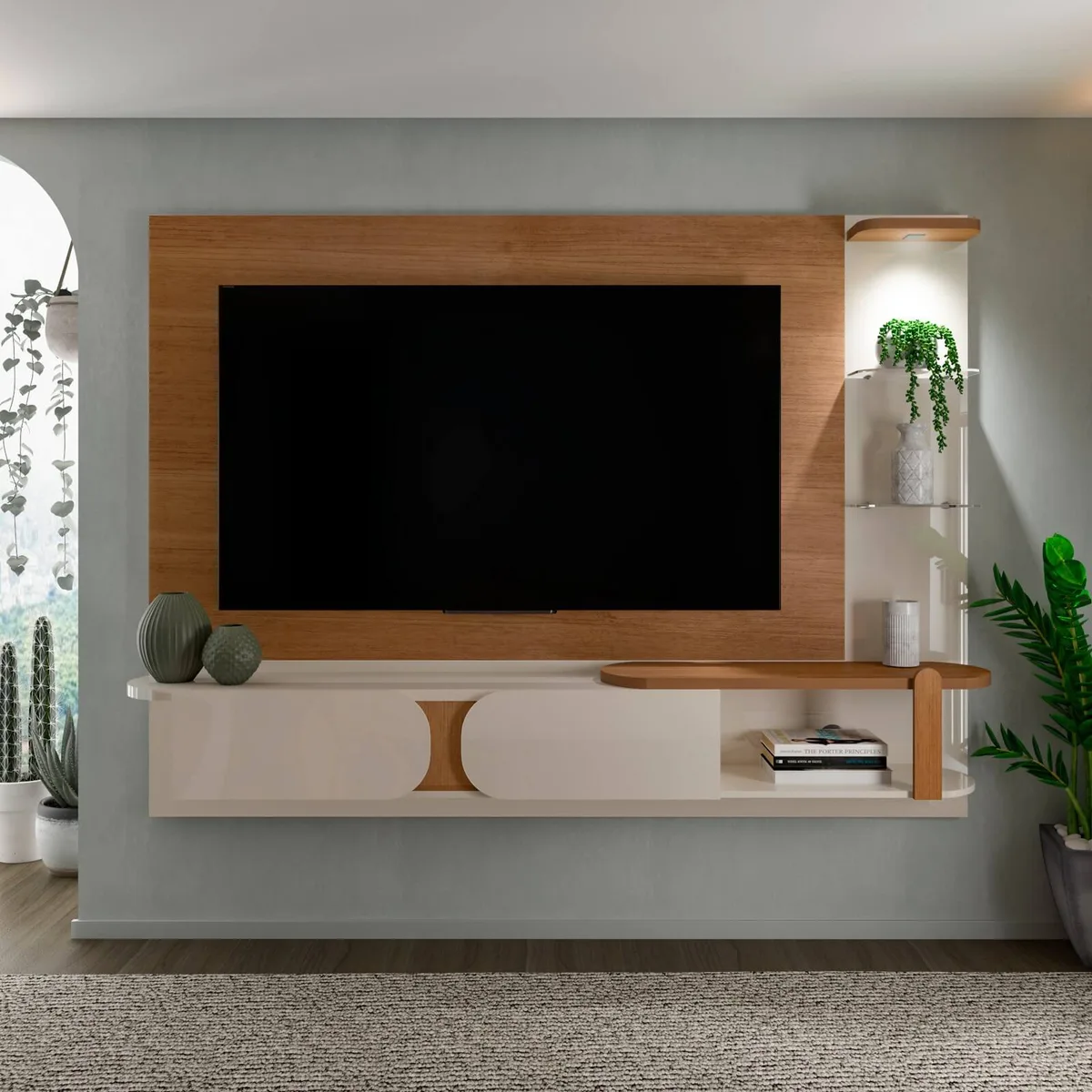 Painel Toronto para TV até 72 polegadas - Cinamomo C /  Off White