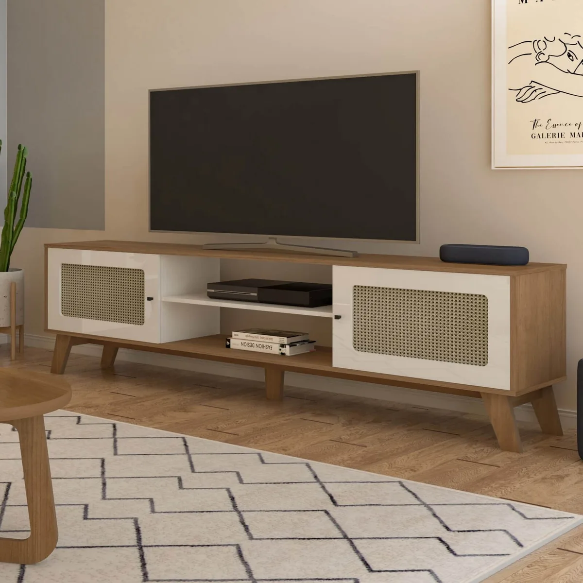 Rack Charlotte para TV até 75 polegadas - Cinamomo C / Off White