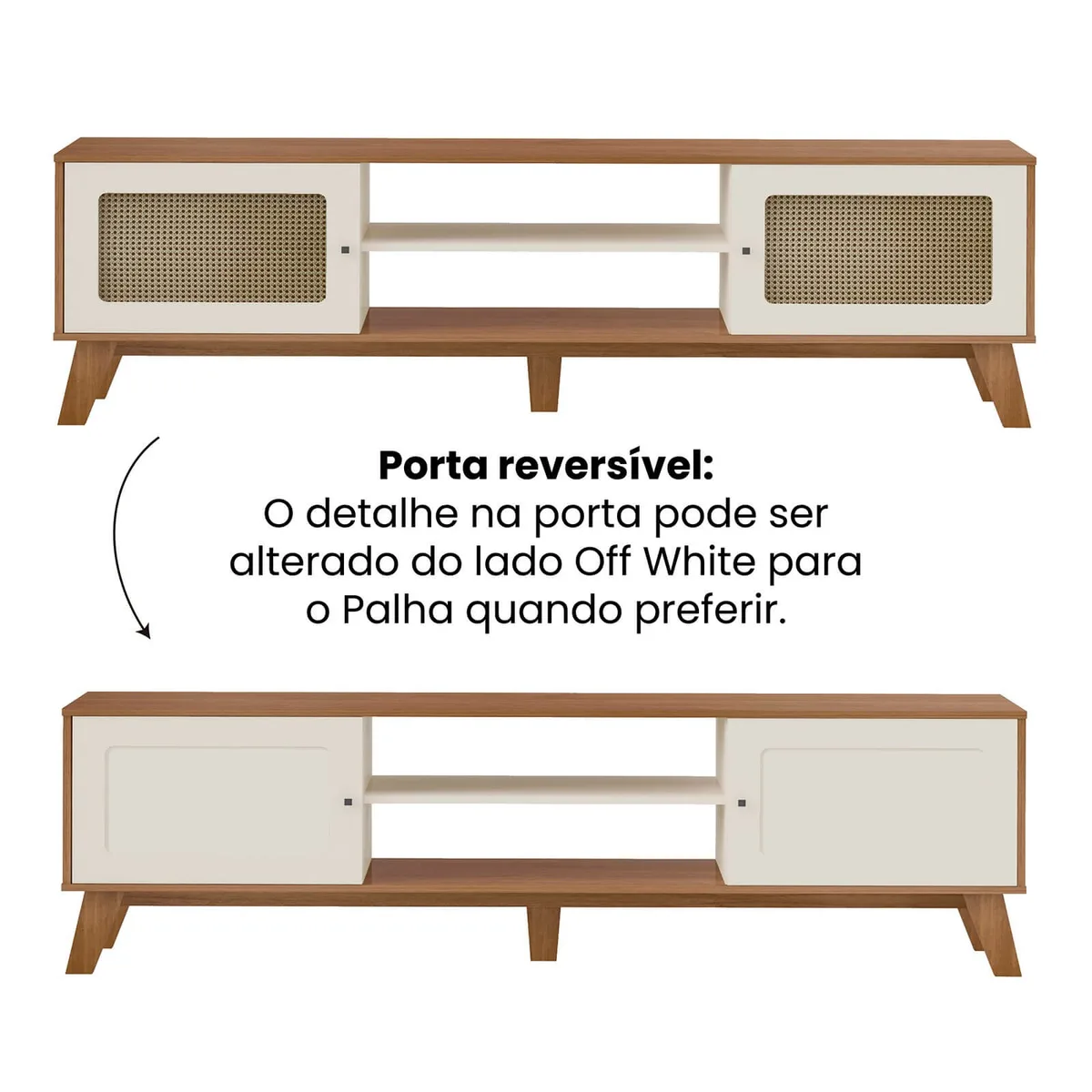 Rack Charlotte - Cinamomo C / Off White - 9 - Móveis Curitiba | Moveirama