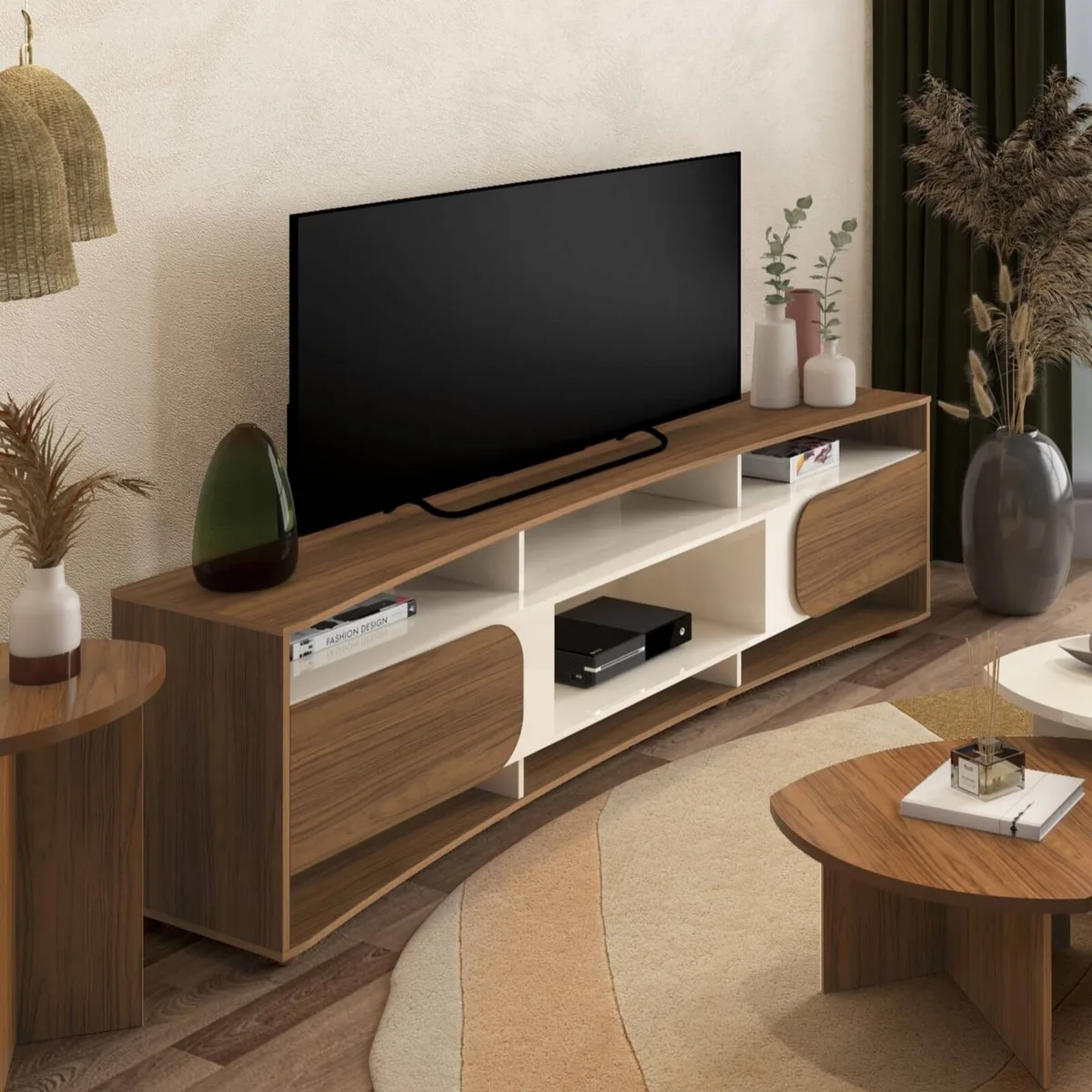 Rack Elegance para TV até 86 polegadas - Cedro C / Off White