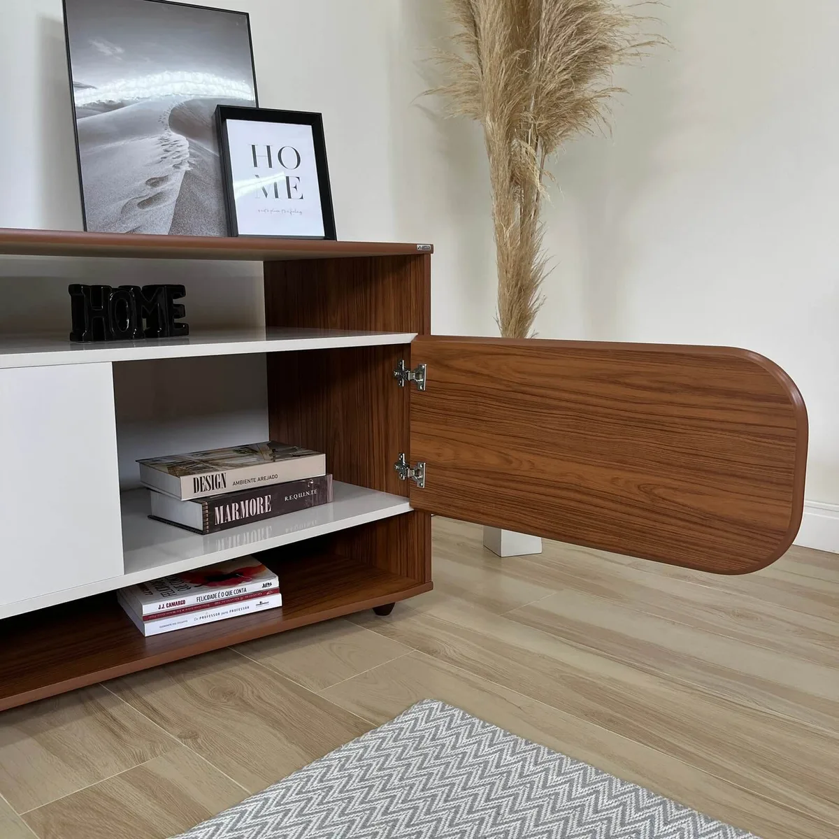Rack Elegance - Cedro C / Off White - 4 - Móveis Curitiba | Moveirama