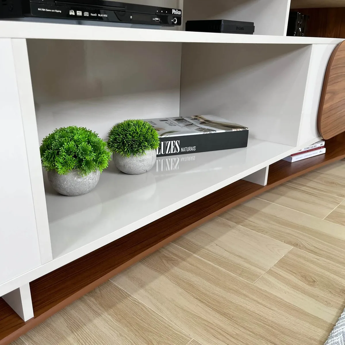 Rack Elegance - Cedro C / Off White - 7 - Móveis Curitiba | Moveirama