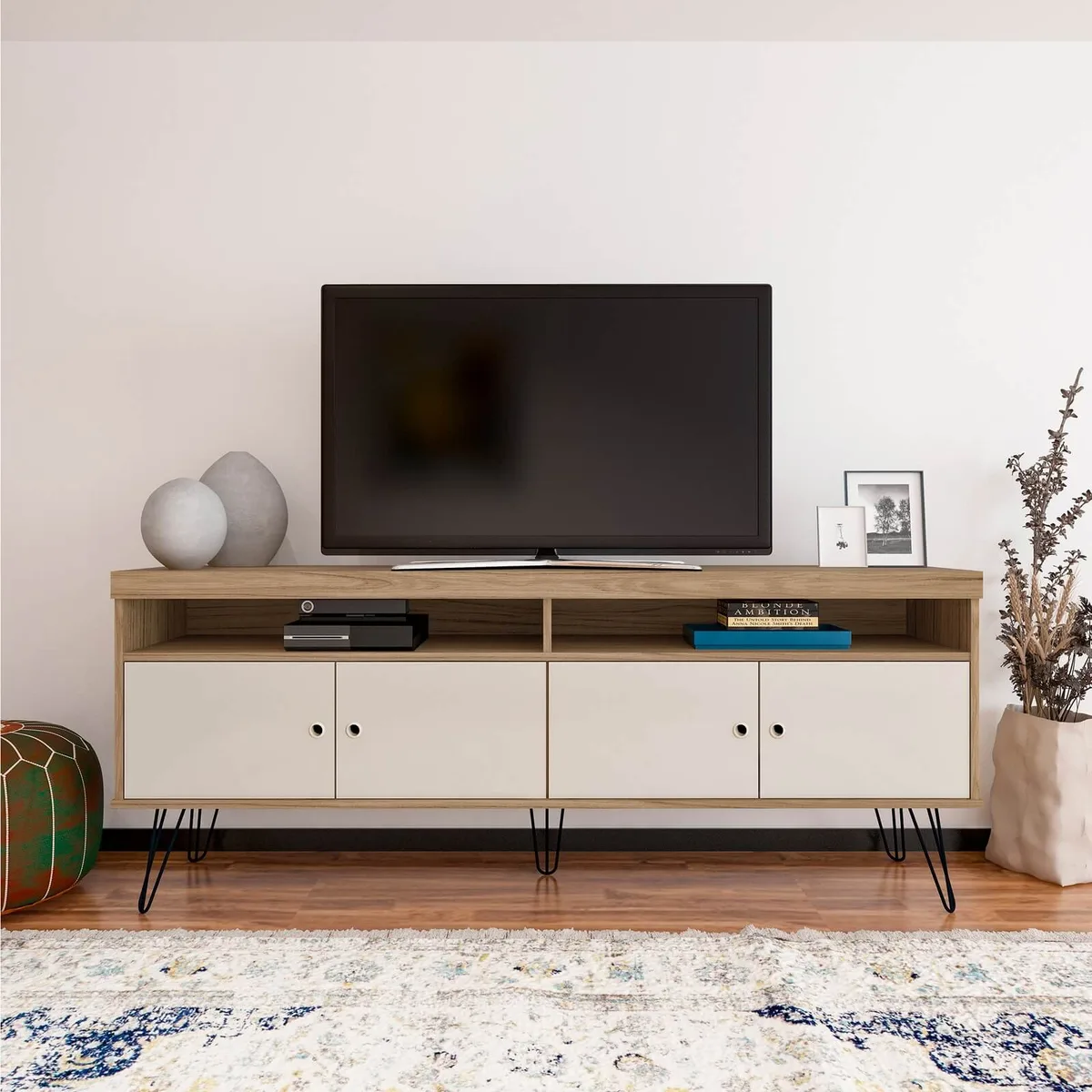 Rack Liberty para TV até 65 polegadas - Carvalho C / Off White