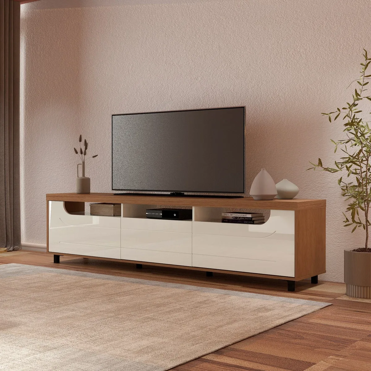 Rack Mercury para TV até 75 polegadas - Cinamomo C / Off White