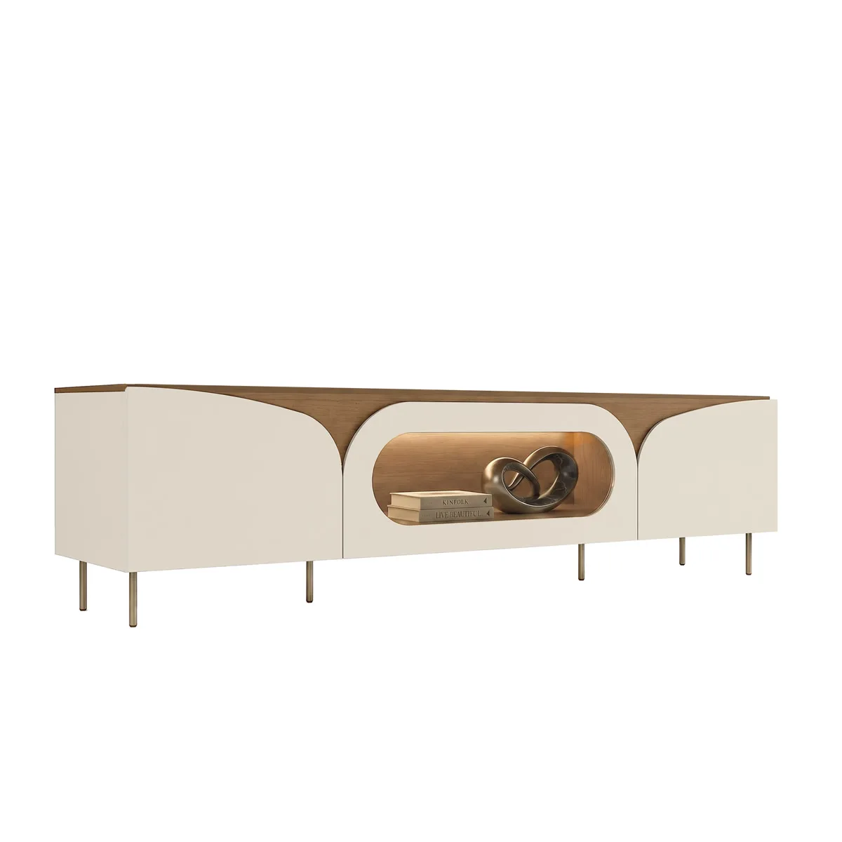 Rack Fiori - Cinamomo com Off White para TV até 85 polegadas - Móveis Curitiba | Moveirama