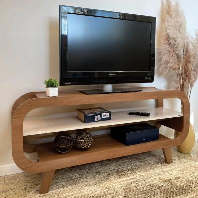 Rack para TV cinamomo e off white com pronta entrega em Curitiba | Moveirama